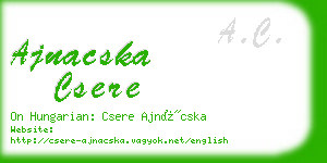 ajnacska csere business card